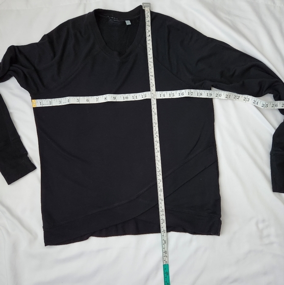 ATHLETA Black Serenity Criss Cross Crew Neck Pullover Sweatshirt - Picture 8 of 8